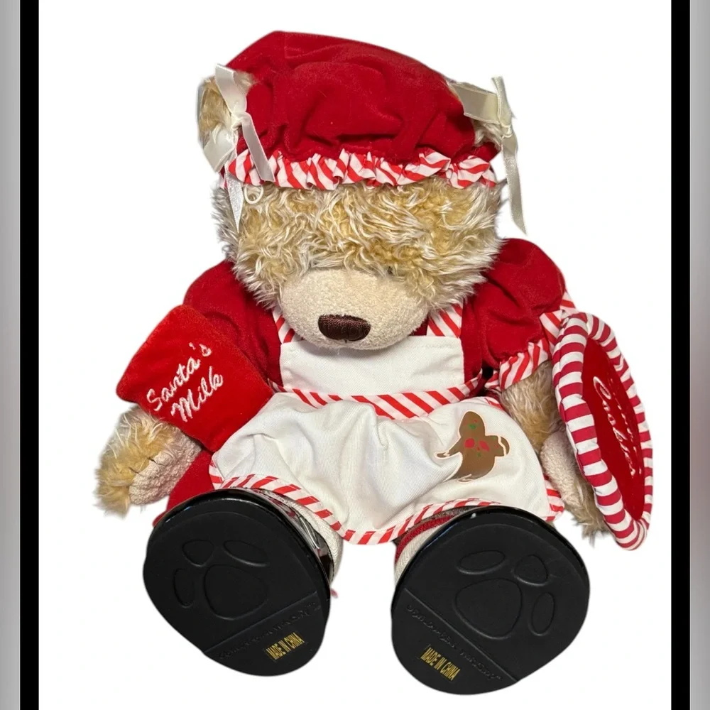 Build A Bear Mrs Santa Claus w Dress Apron Hat Shoes And Panties Red BAB EUC